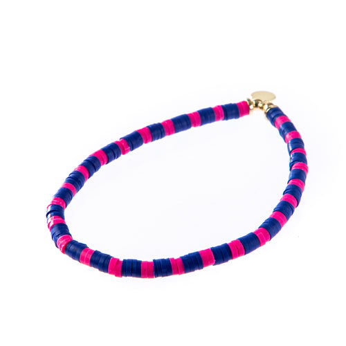 Seaside Skinny Bracelet- Preppy Pink & Navy