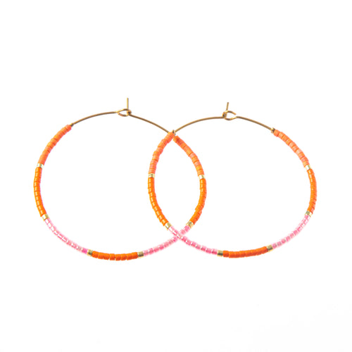 Caryn Lawn Baja Hoop Earring - Pink/Orange