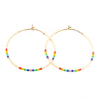 Caryn Lawn Baja Hoop Earring - White Rainbow
