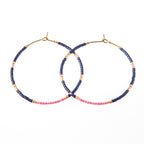 Caryn Lawn Baja Hoop Earring - Navy/Pink
