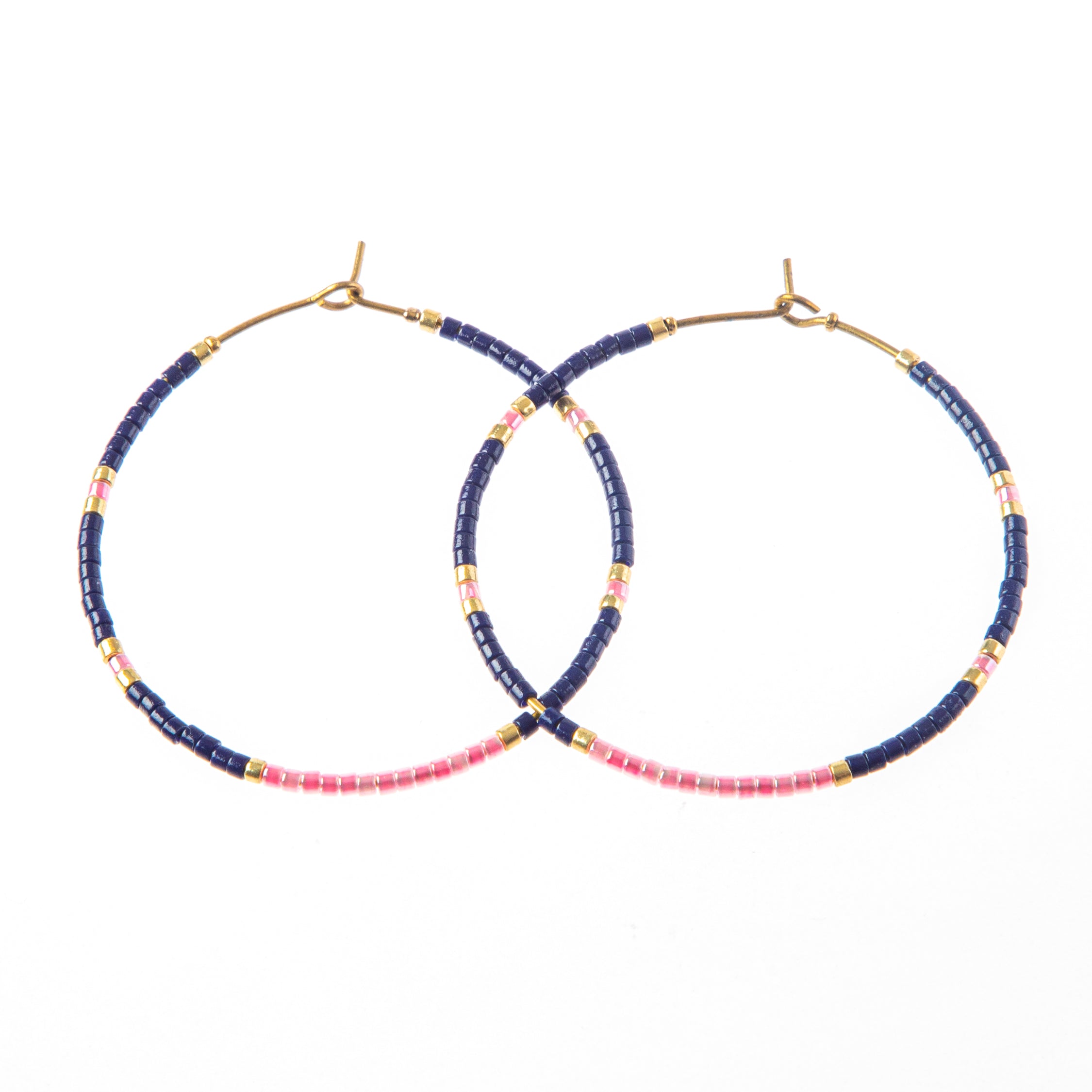 Caryn Lawn Baja Hoop Earring - Navy/Pink