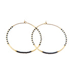 Caryn Lawn Baja Hoop Earrings- Black/Cream/gold
