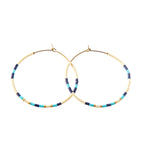 Caryn Lawn Baja Hoop Earring - Cream/Navy/light blue