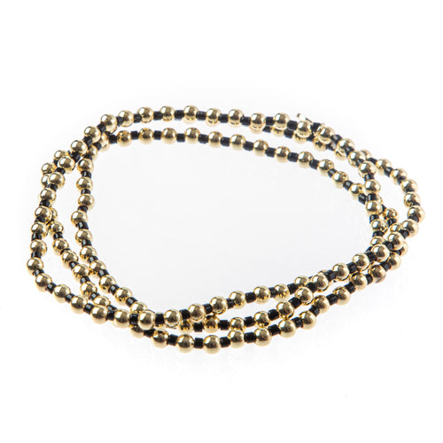 Bali Gold bead set of 3- Black
