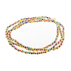 Bali Gold Bead Set of 3- Rainbow