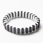 Caryn Lawn Tile Bead Bracelet - Black/White