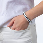 Caryn Lawn Tile Bead Bracelet - Black/White