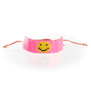Smiley Face Seed Bead Friendship Bracelet