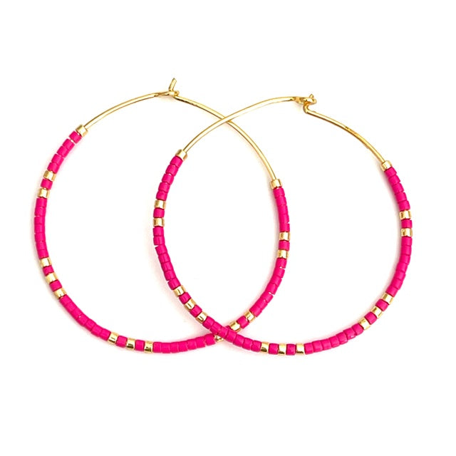 Caryn Lawn Baja Hoops Hot Pink