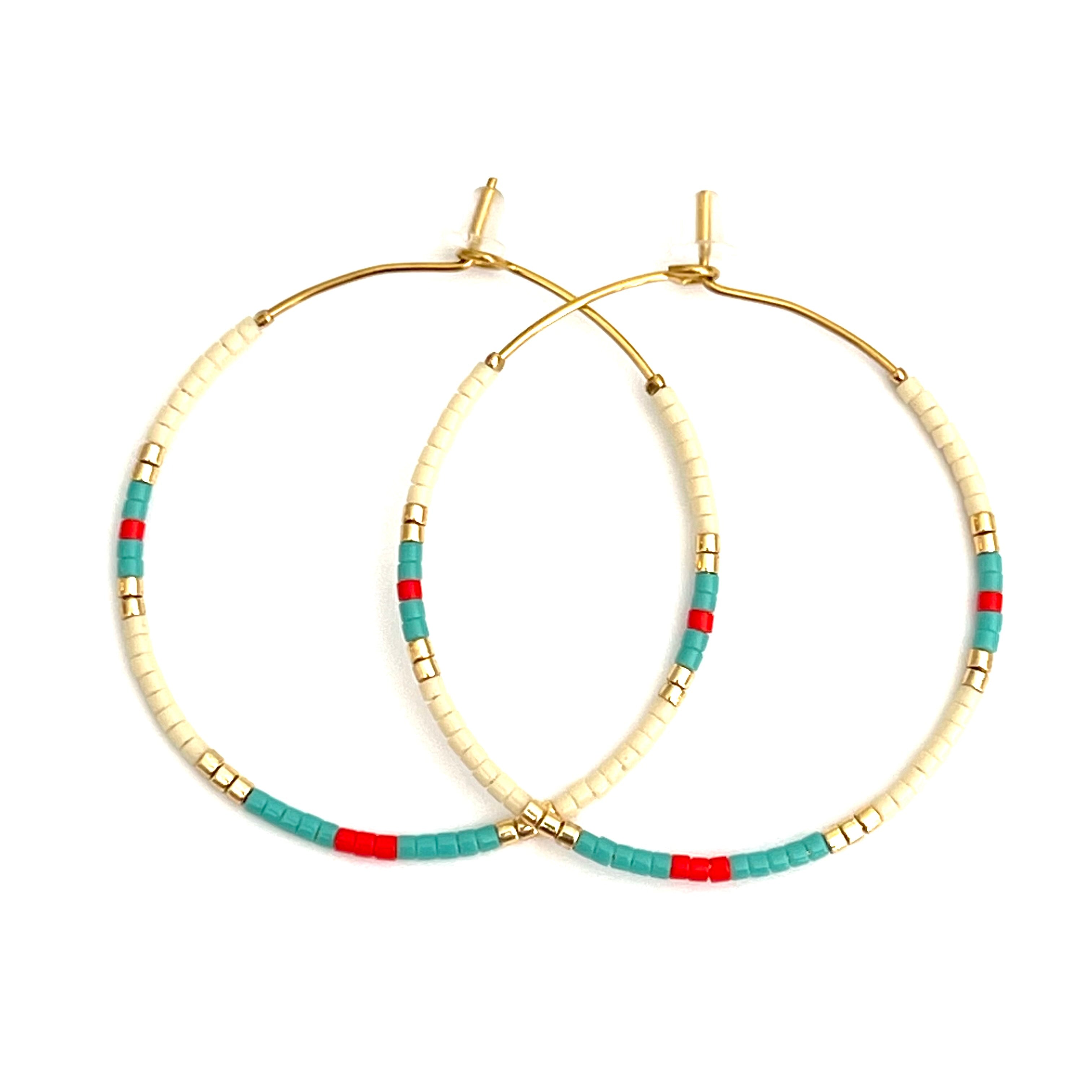 Caryn Lawn Baja Hoop Cream Turq