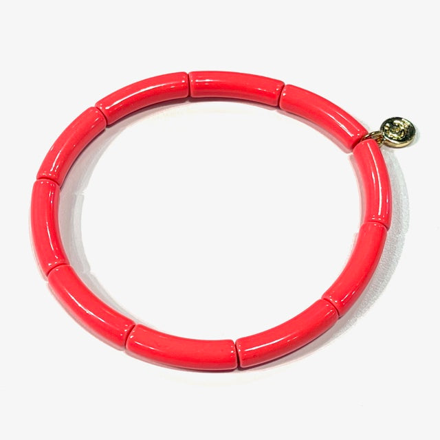 Caryn Lawn Skinny Mini Enamel Bracelet Coral