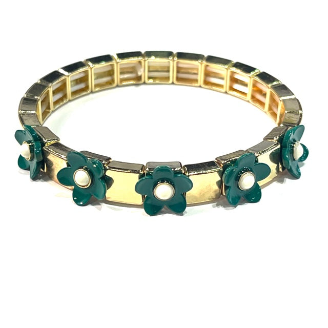 Caryn Lawn Flower Tile Bracelet Hunter