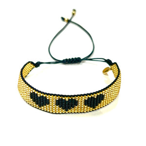 Caryn Lawn Friendship Bracelet Gold/Black