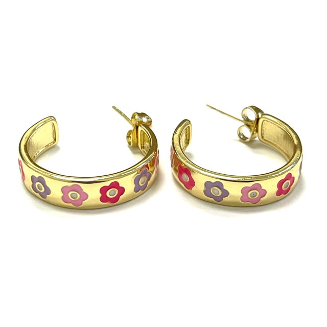 Caryn Lawn Flower Hoop Earring