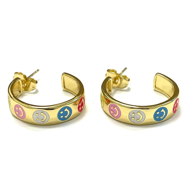 Caryn Lawn Smiley Face Hoop Earring