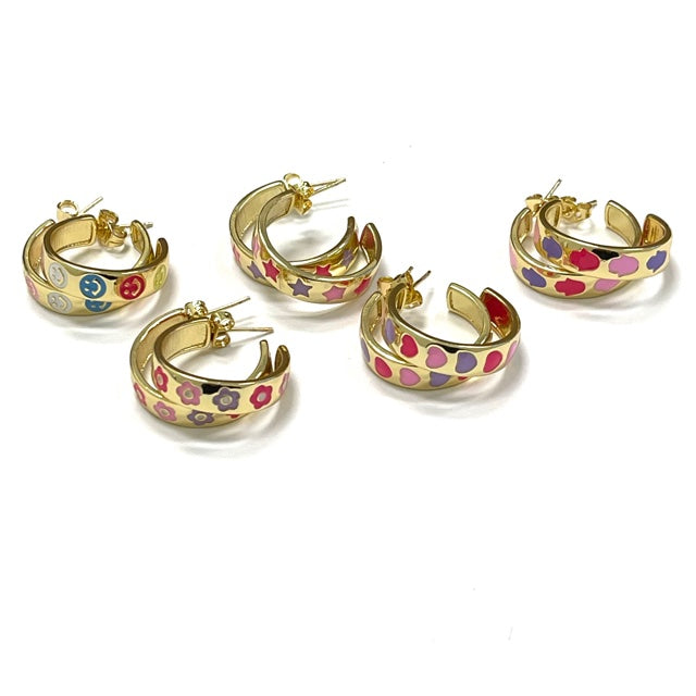 Caryn Lawn Flower Hoop Earring