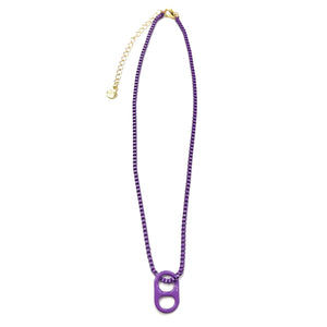 Enamel Tab Necklace Purple