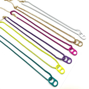 Enamel Tab Necklace Neon