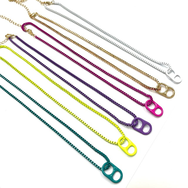 Caryn Lawn Enamel Tab Necklace Purple