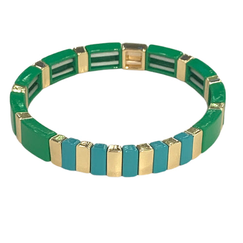 Caryn Lawn High Tide Tile Bracelet- Green/Turquoise