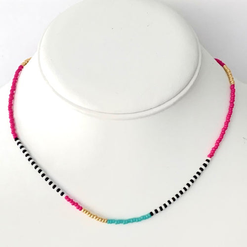 Seed Bead Necklace- Preppy Pattern