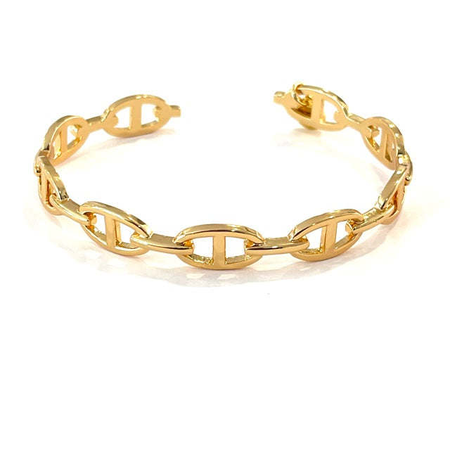 Caryn Lawn Enamel Link Cuff Gold