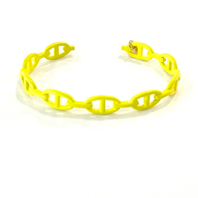 Caryn Lawn Enamel Link Cuff Canary