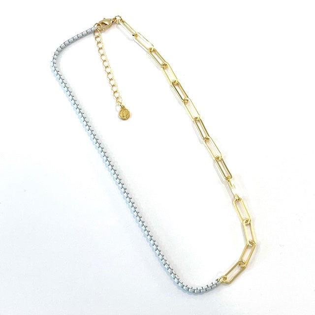 Caryn Lawn Duo Enamel Chain White