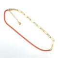 Caryn Lawn Duo Enamel Chain Orange
