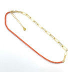 Caryn Lawn Duo Enamel Chain Orange