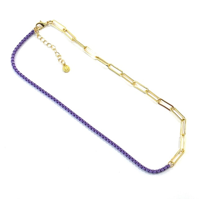 Caryn Lawn Duo Enamel Chain Purple