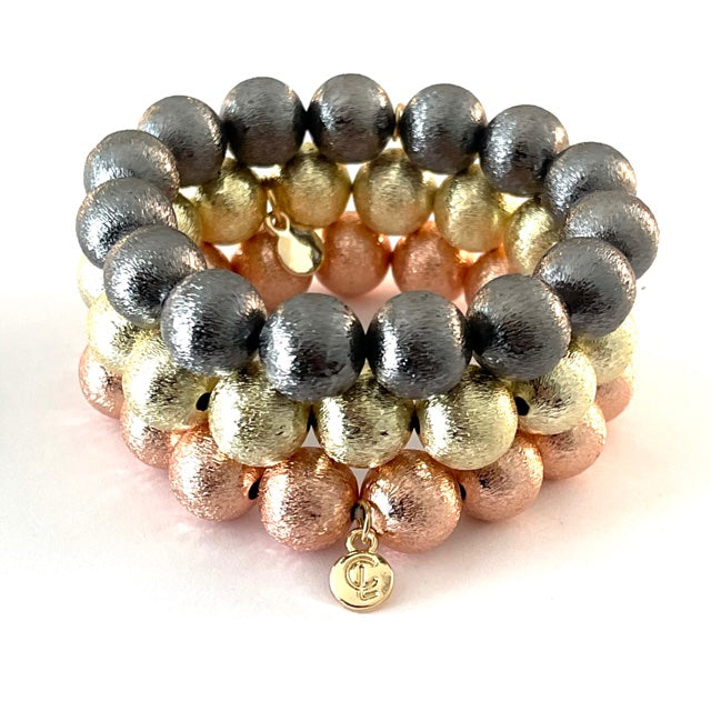 Caryn Lawn Romi Textured Ball Bracelet Rose Gold
