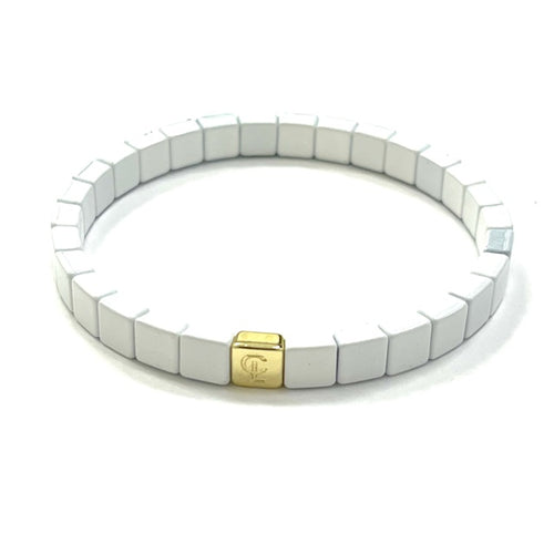 Tiny Tile Bracelet White