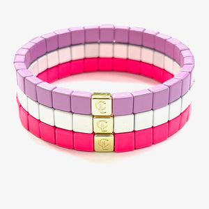 Caryn Lawn Tiny Tile Bracelet Neon Pink