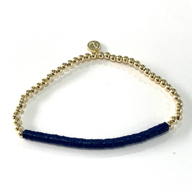 Caryn Lawn Seaside Skinny Gold Ball- Navy