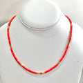 Caryn Lawn Tube Tile Necklace- Neon Coral