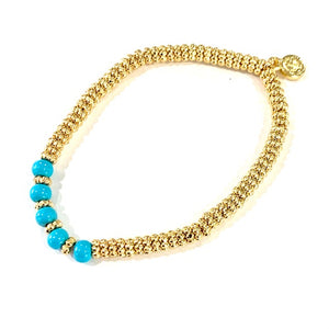 Caryn Lawn Cozumel Stretch Bracelet- Turquoise