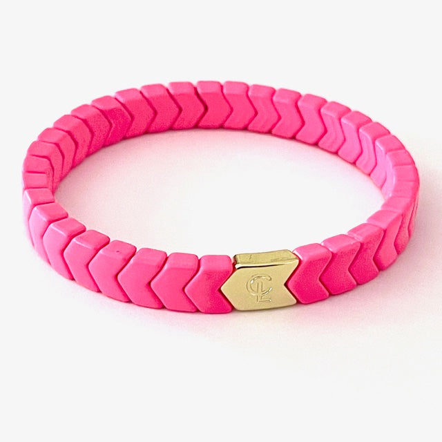 Neon Pink Arrow Bracelet