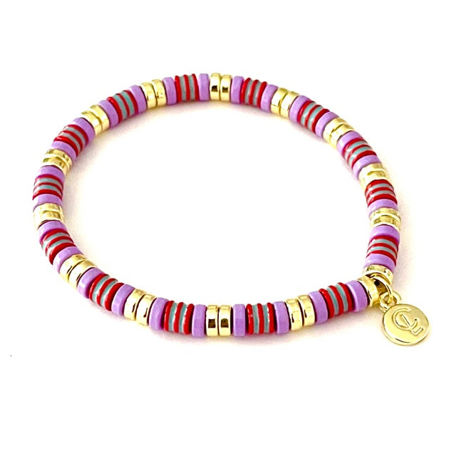Caryn Lawn Catalina Bracelet Lavender and Red