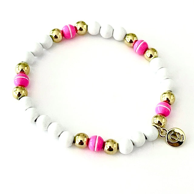 Caryn Lawn Boca Ball Bracelet White Pink