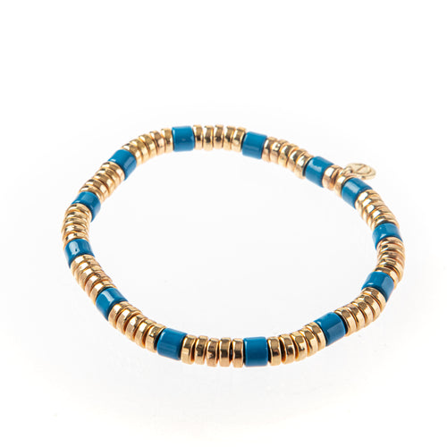 Tile Bead Bracelet - Navy/Gold – Caryn Lawn