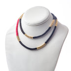 Caryn Lawn Long Laguna Necklace - Black/Pink/Gold