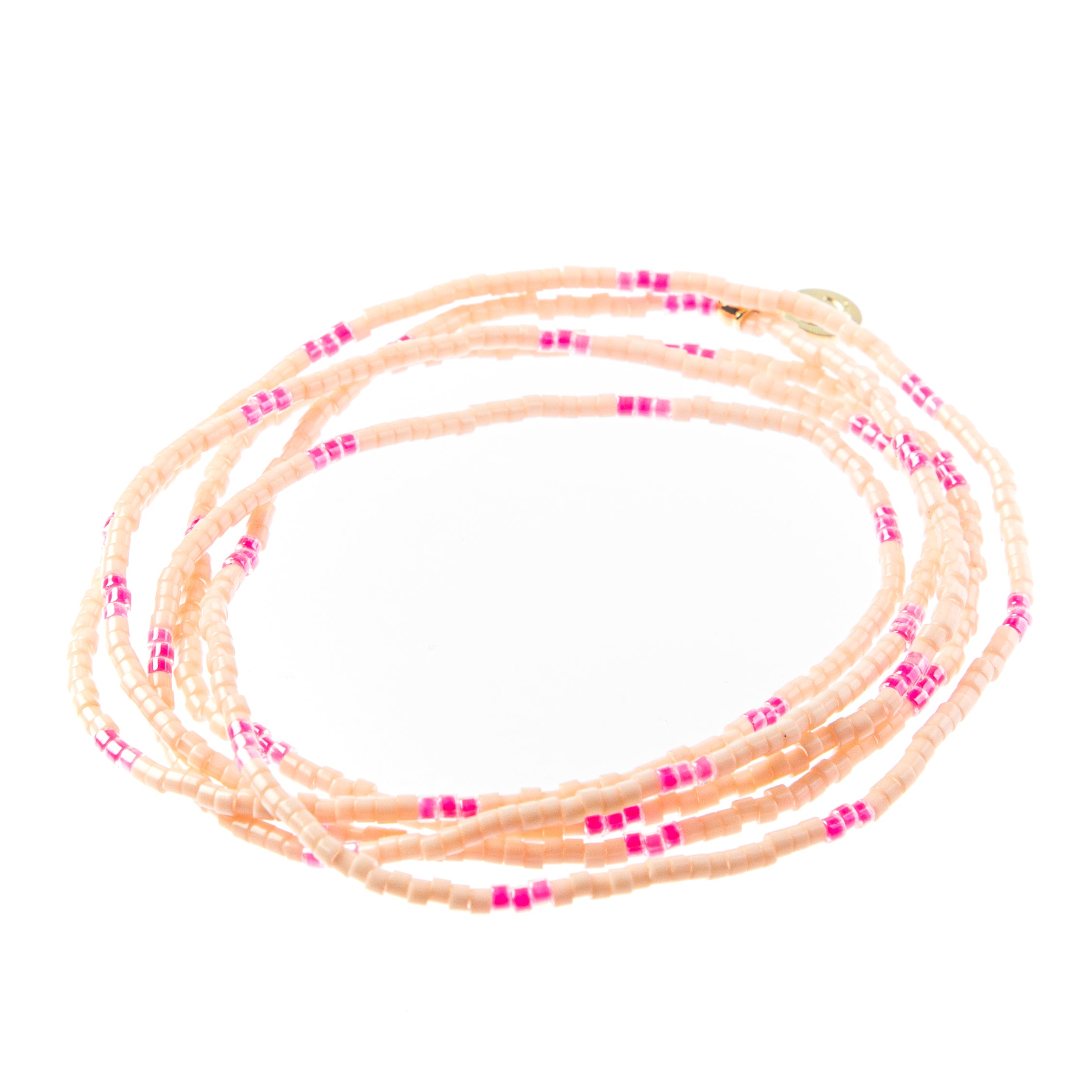 Caryn Lawn Malibu Wrap Bracelet/Necklace- Peach/Pink