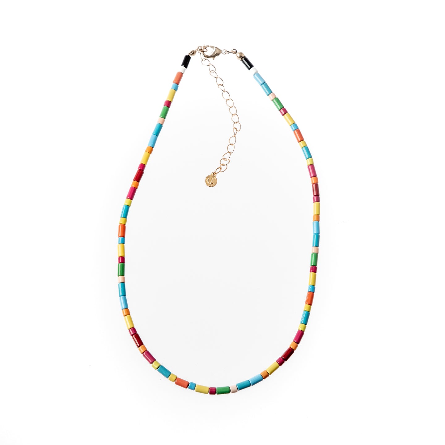Caryn Lawn Tube Tile Necklace - Rainbow