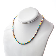 Load image into Gallery viewer, Tube Tile Necklace- Gold Rainbow