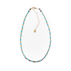 Caryn Lawn Tube Tile Necklace - Blue/Gold