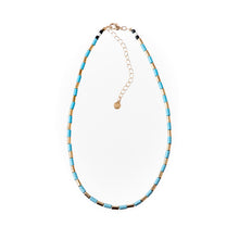 Load image into Gallery viewer, Caryn Lawn Tube Tile Necklace - Blue/Gold