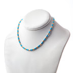 Caryn Lawn Tube Tile Necklace - Blue/Gold