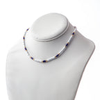 Caryn Lawn Tube Tile Necklace- Navy/White/Gold