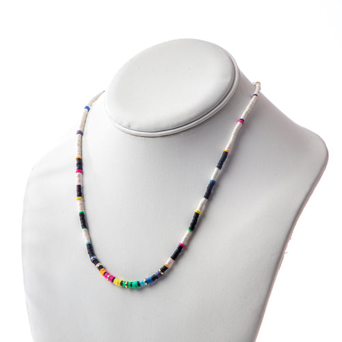 Seaside Skinny Necklace- White Rainbow